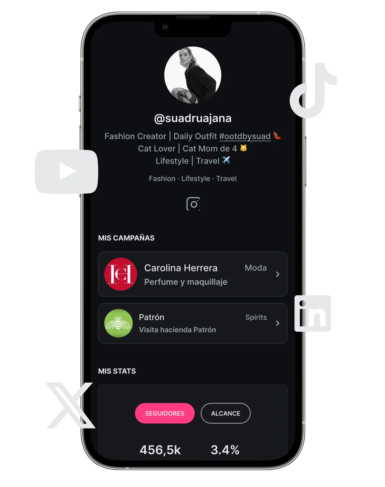 Ejemplo de nuevas integraciones en CreatorStats
